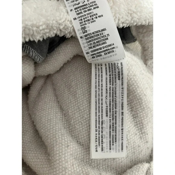 Abercrombie &‎ Fitch Soft Half Zip Chevron Sweatshirt Cream Camel Large - Picture 9 of 9